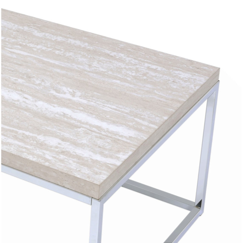 Coffee Table with Open Base Light Oak Table Modern Chrome Coffee Table