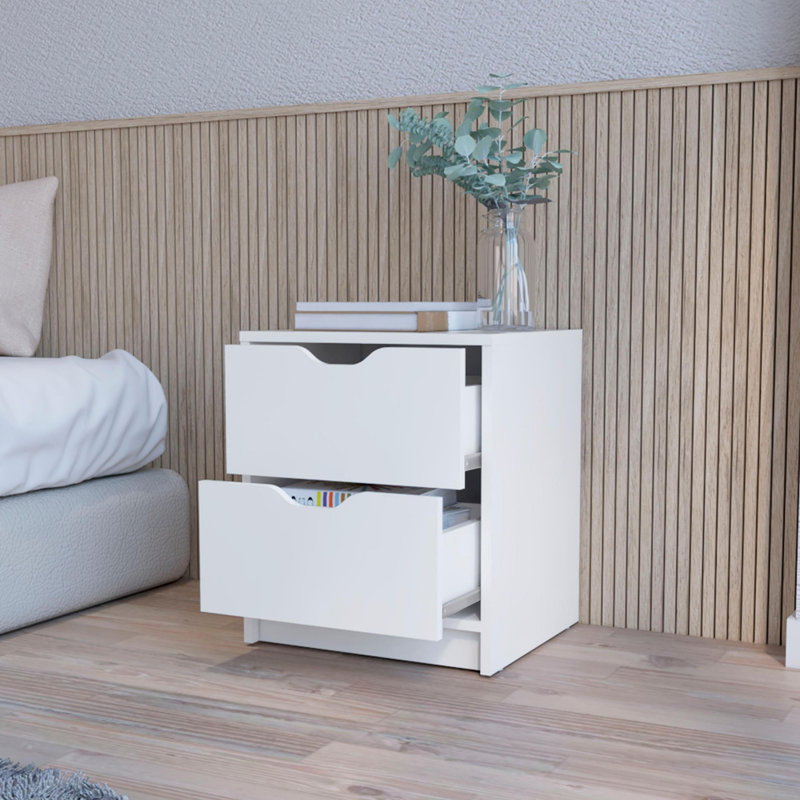 Table de chevet moderne et minimaliste, Blanc