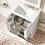 Meuble-lavabo de salle de bain avec lavabo, panneau de fibres à densité moyenne et structure en bois massif-390477039