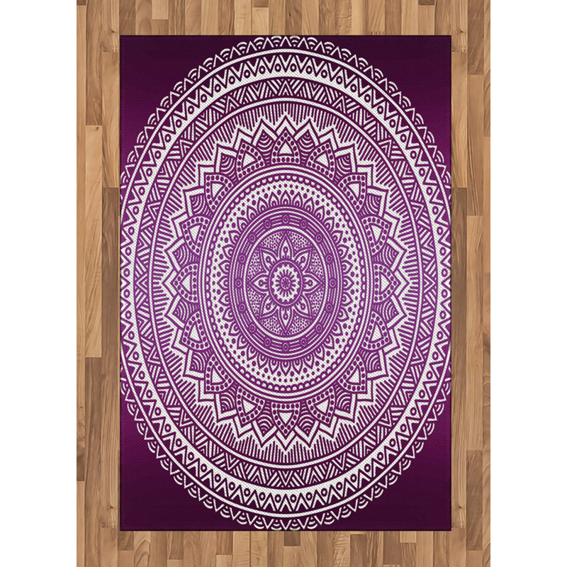 Hippie High Density Long Fiber Poly Threads Decorative Area Rug Carpet, Rectangle 4' x 5'8"