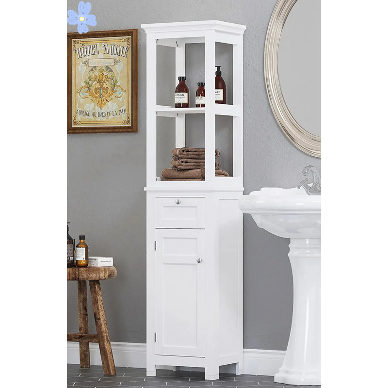 Frann Linen Cabinet, White