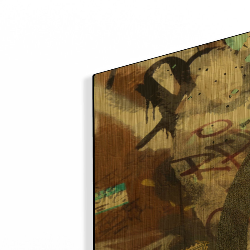 «Classic Graffiti» par Karen Smith, art mural en métal doré, 12 po x 12 po, 36 po x 36 po