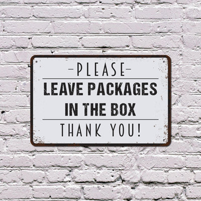 Please Leave Packages In The Box 10 Inch x 14 Inch Plastic Sign Thanks For The Help Durable Weatherproof Perfect for Porches Entryways Mail Rooms Fun Gift for Homeowners Delivery Drivers Businesses