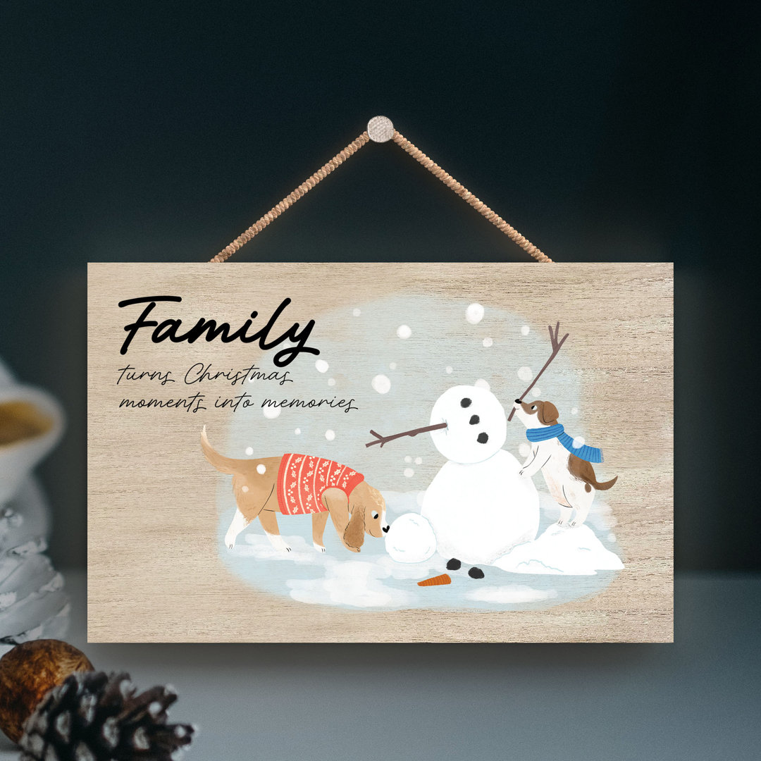 Family Santa Paws Wooden Plaque Vivid Squid Wholesale Wall Decor