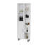 Armoire à linge, avec 1 porte et 9 tablettes, blanc