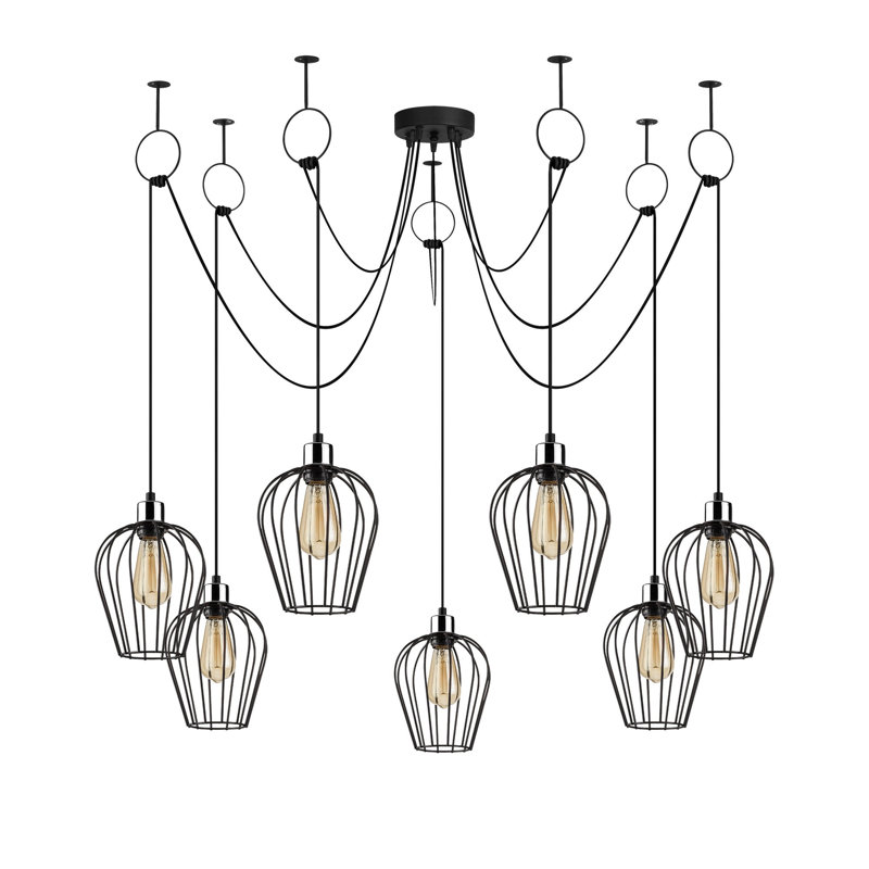 Luminaire suspendu géométrique à 7 lumières