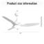 52 Inch Ceiling Fan With Light And 6-Speed Remote Control 3 ABS Fan Blades White For Bredoom Patio-170377541
