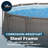 Bestway Power Steel Round Above Ground Outdoor Swimming Pool Set with Filter Pump and Cover-94909617-94909618