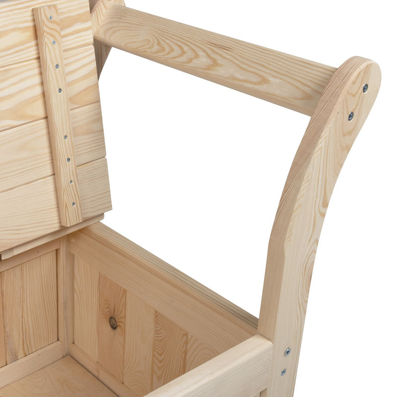 Solid Wood Storage Bench, Natural