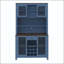 Armoire de rangement pour garde-manger rustique de style campagnard avec DEL, tablettes réglables et support à vin pour une organisation efficace-158107704