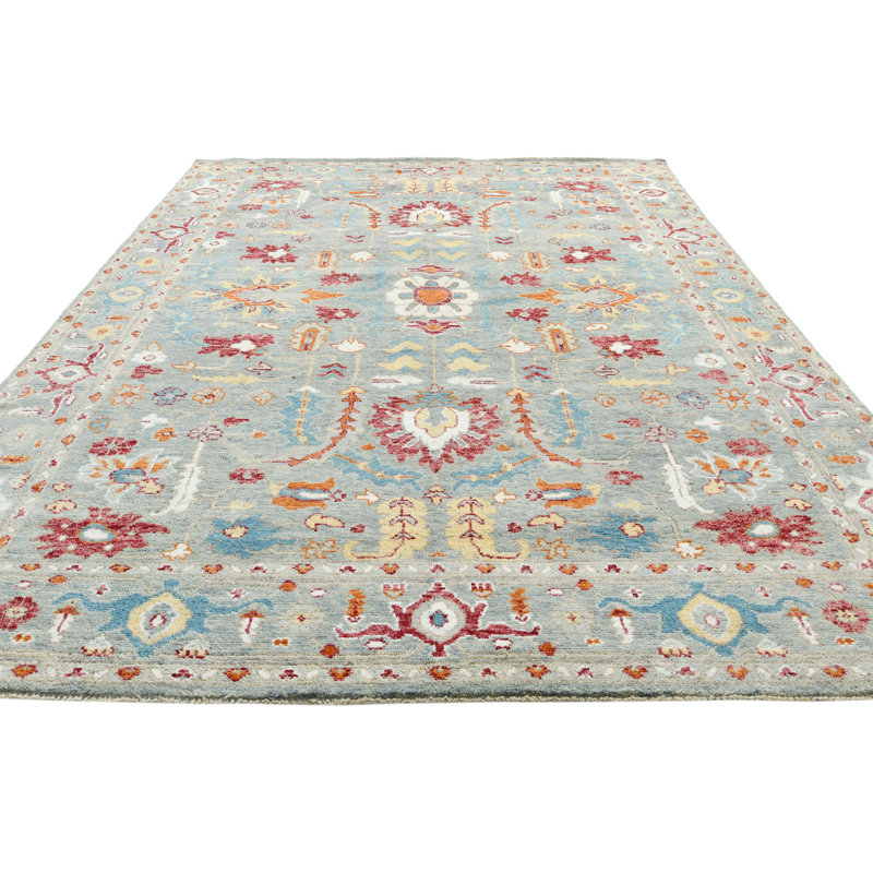 Tapis oriental transitionnel gris unique 8 x 10 One-of-a-Kind