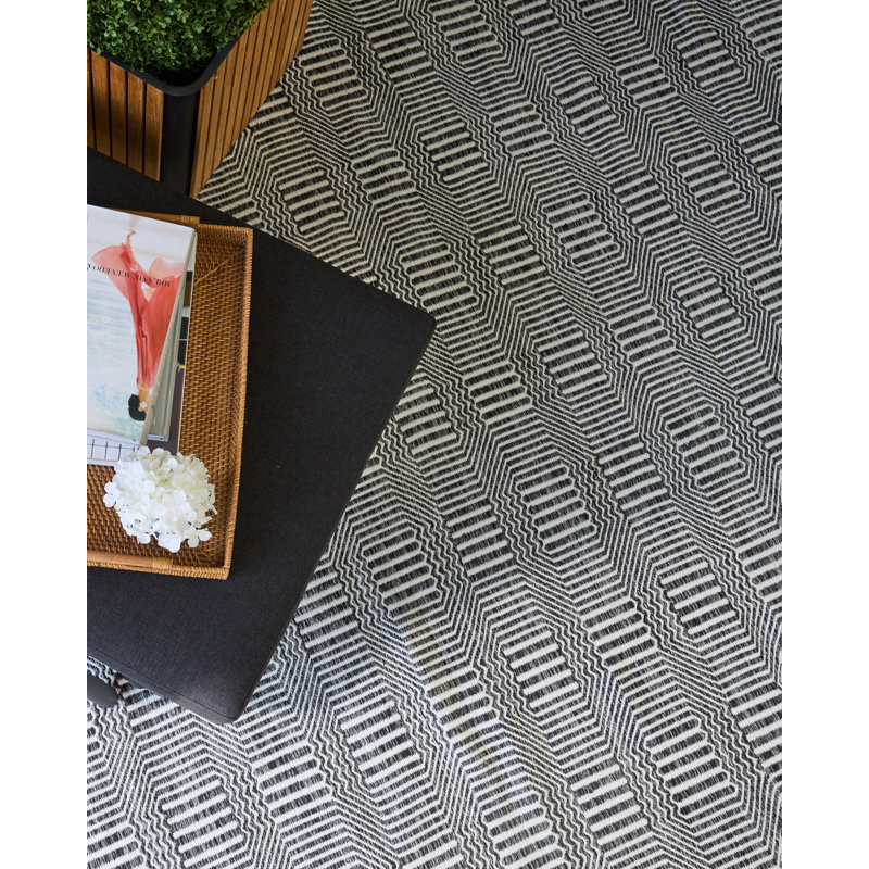 Naples Geometric Area Rug, Rectangle 3' x 5', Charcoal