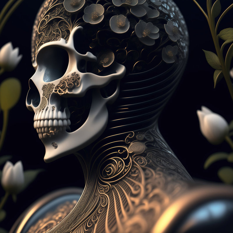 " Skull 7 " by Stephen Chambers, 36" H x 36" W x 1.5" D