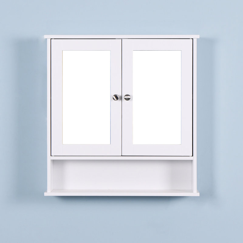 Bathroom Wall Cabinet - Space Saving & Contemporary Style White Cupboard Stylish Finish