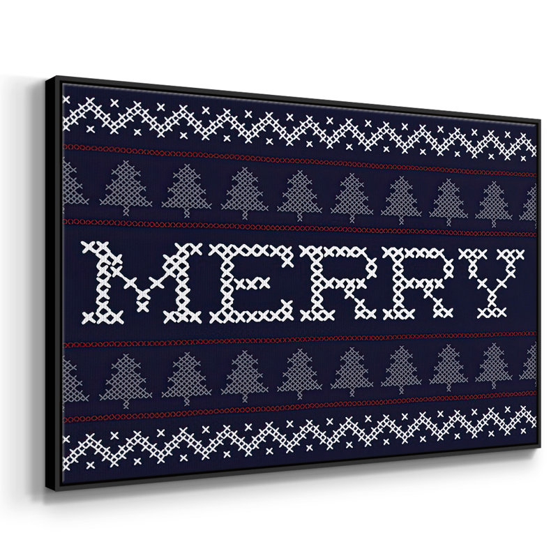 Merry, toile tendue sur toile tendue avec chandail, Noir, H 17 po x l 25 po x P 1,5 po