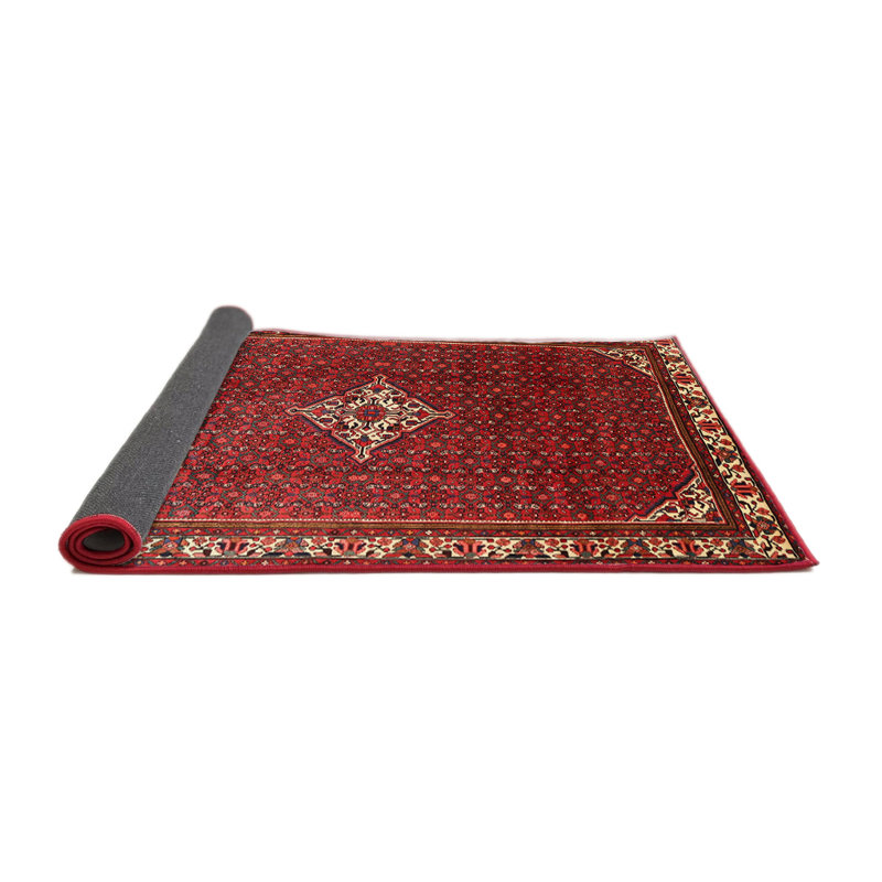 Tapis traditionnel rouge / beige, Rond 4 pi