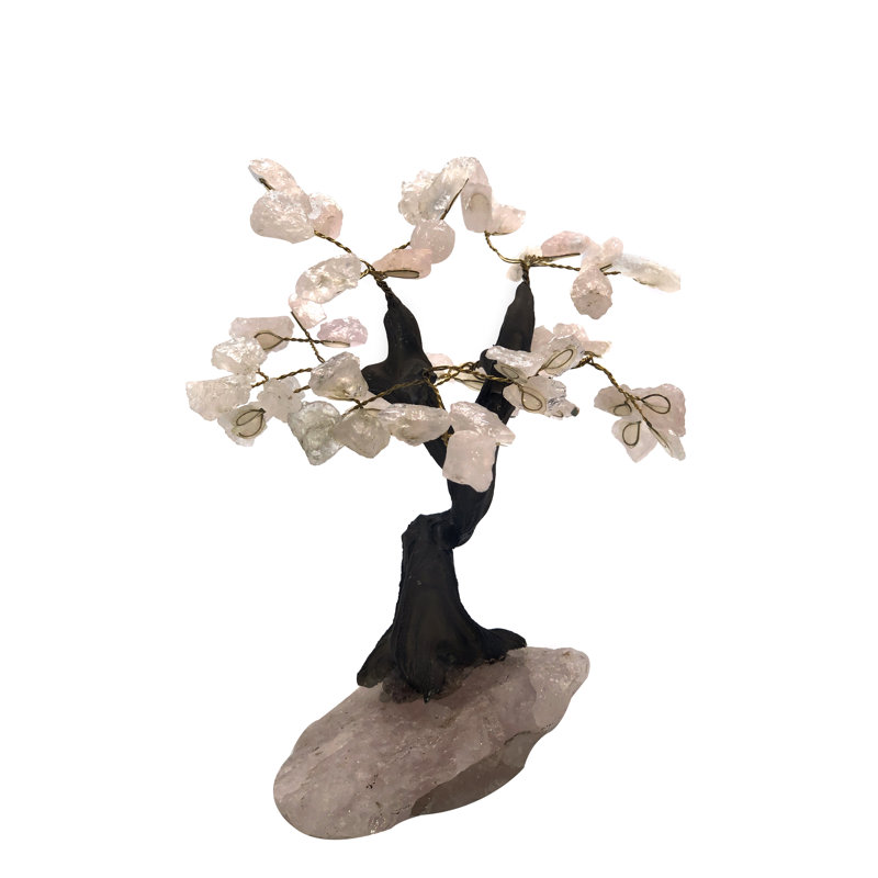 Bonsaï artificiel sur pied, H 3,5 po x l 3 po x P 3 po, Rose quartz