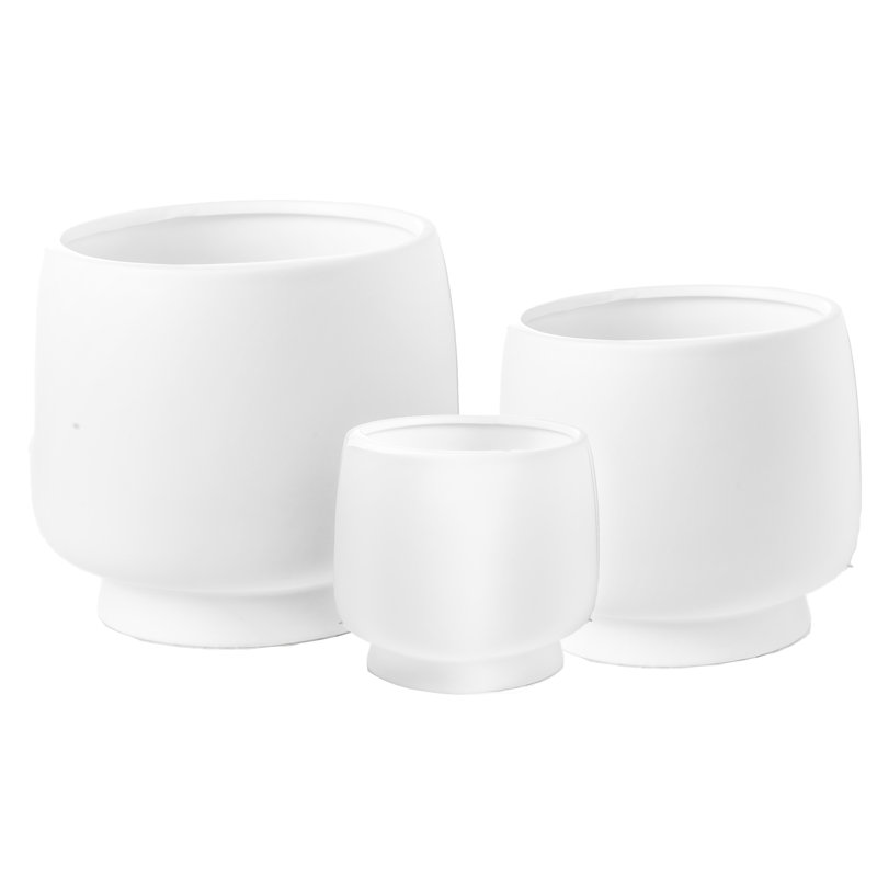 Ensemble de pots à fleurs 3 pièces, Blanc