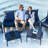7-Piece Metal Frame Patio Furniture Set with Swivel Rocking Chairs & Multi-Functional Ottoman, 5.75" Thick Cushions for Lawn Garden Backyard-544121179