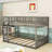 Wood Queen Over Queen Bunk Bed With Ladder And Guardrails, Splitable Into 2 Beds-1924913758