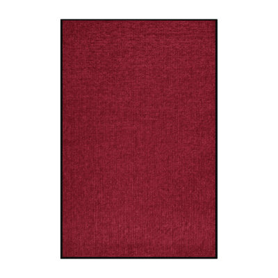 Machine Washable Solid Red Area Rug