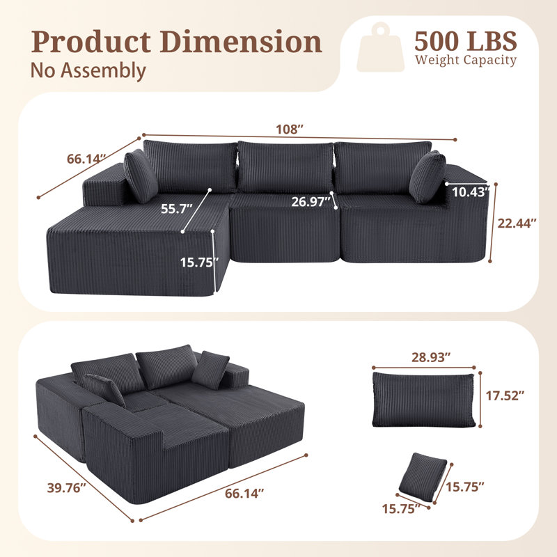 Canapé-lit futon double / double Jackelien, Mousse grise
