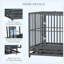 Caisse pour chien robuste en métal avec roues verrouillables, porte double et plateau amovible pour un nettoyage facile-116521603-116521602