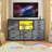 12-drawer Dresser With Led Lights & Outlets - Metal Frame Tv Stand For 60'' Screens, Versatile Use-899624221