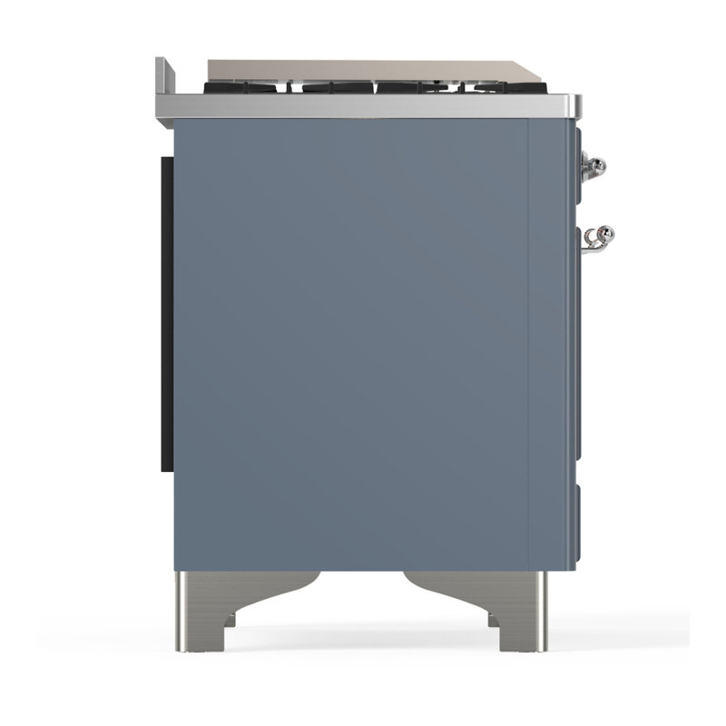 Majestic III Series 48 Inch Dual Fuel Range with 5 Sealed Burners, Griddle, Frenchtop in Matte Graphite (Liquid Propane, Burnished Trim)