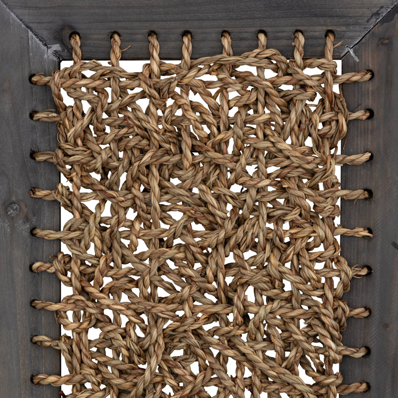Wooden Woven Seagrass Abstract Brown Wall Decor Set
