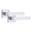  Delta Design Door Handles in Polished Chrome Finish with 3 Lever Lock, 2 Keys Keyhole Escutcheon and 1 Pair Ball Bearing Hinges