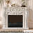 White Solid + Manufactured Wood Electric Fireplace-1776341439