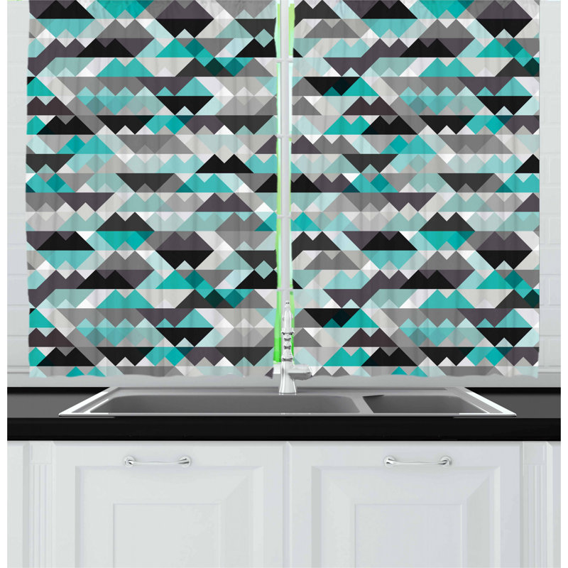 Geometric Tailored Kitchen Curtain