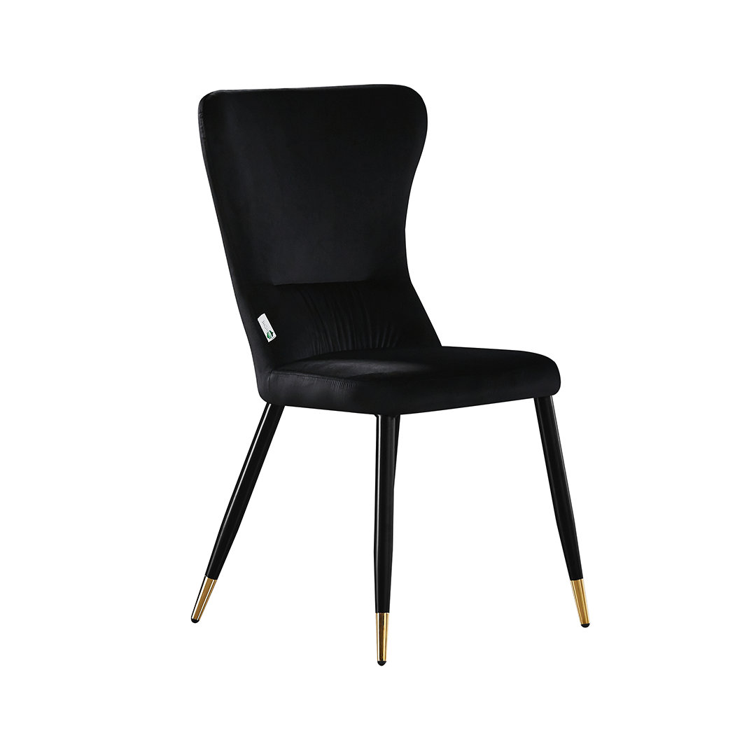 Hartshorne Velvet Dining Chairs - Ergonomic Curved Back with Metal Legs -  Side Chair for Dining Room Kitchen Living Room