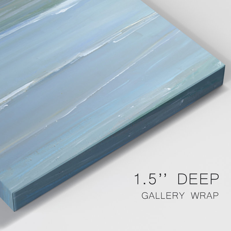 «Wading At Dusk» - Toile tendue avec châssis de qualité supérieure - Prêt à être accroché, H 48 po x l 96 po x P 1 po