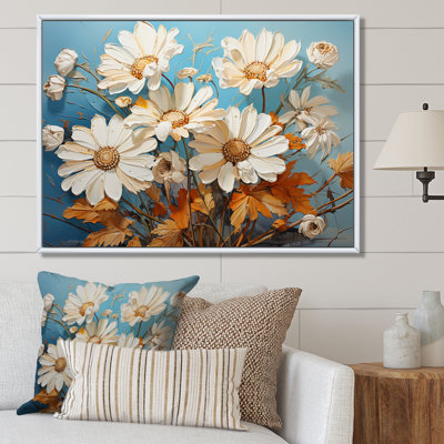 «White Daisy Efflorescence Bouquet Serenity II», reproduction sur toile