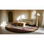 Tapis rond tressé antique à motif circulaire