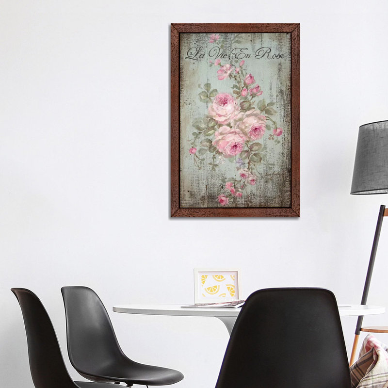 La Vie En Rose by Debi Coules - Wrapped Canvas Painting, 101.6 cm H x 66.04 cm W, Brown Framed