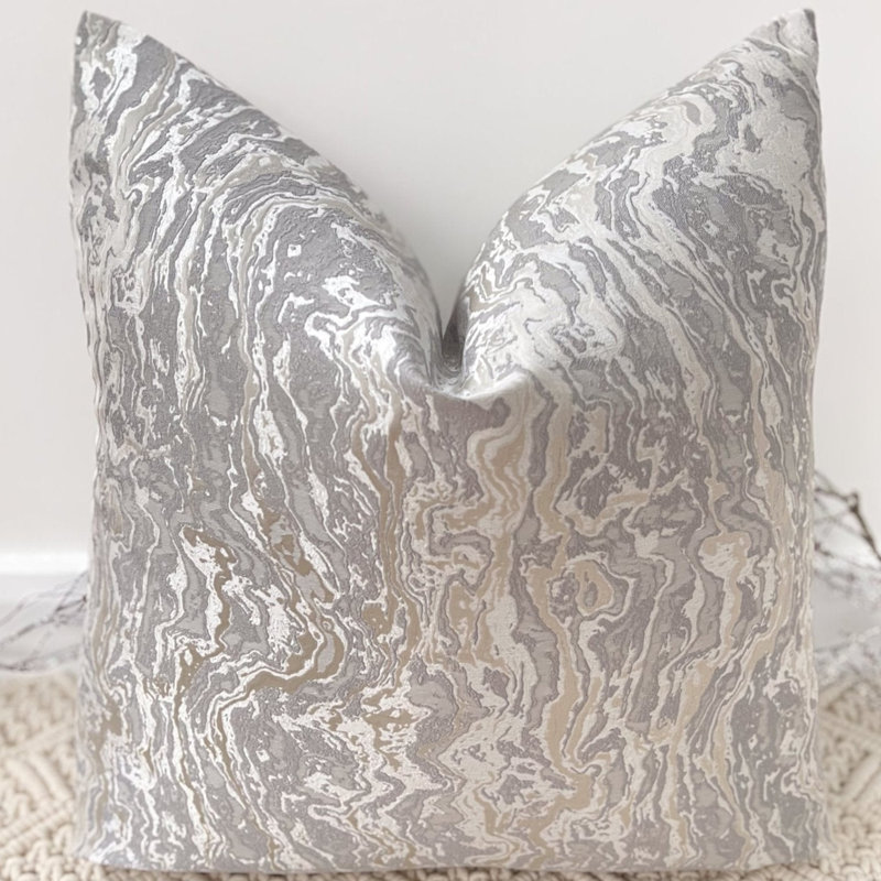 Abstract Silver Square Cushion Cover