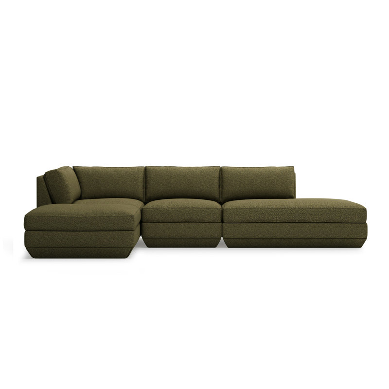 Podium Modular 4-Piece Lounge Sectional B, Left Hand Facing, Copenhagen Terra Polyester