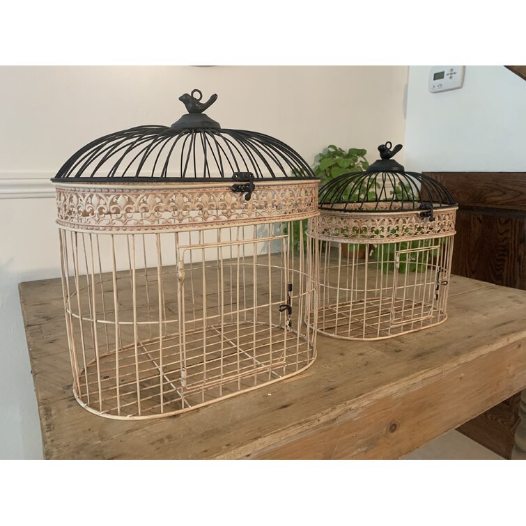 Decorative Metal Bird Cage - Set of 2