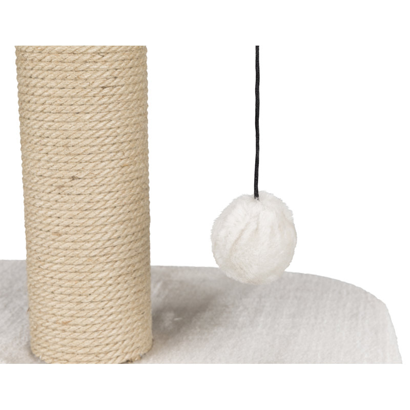 Mica 18-Inch Light Gray Sisal Cat Scratching Post with Plush Platform