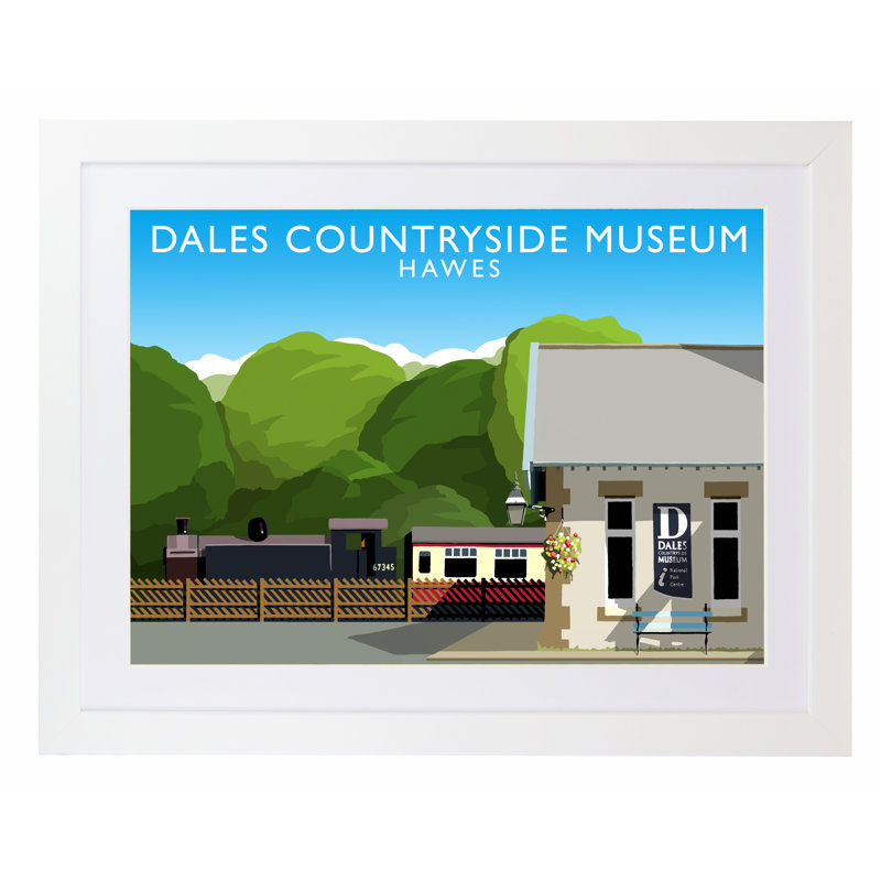 Dales Countryside Museum 1 Piece Wall Art, 44 cm H x 54 cm W x 2.2 cm D, White Wood Frame