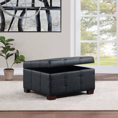 Faux Leather Ottoman