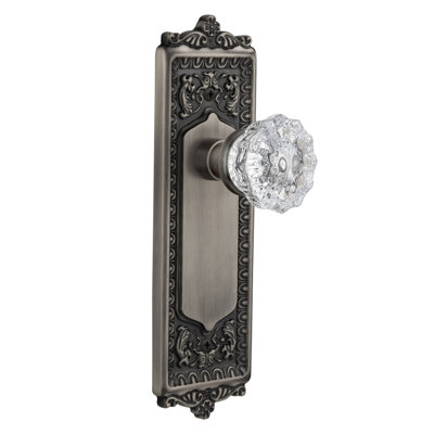 Egg & Dart Plate avec bouton de porte en cristal