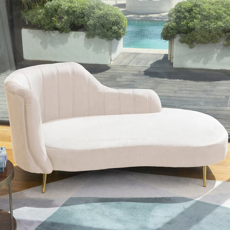 Chaise longue élégante, simple, moderne et créative, Orienté à gauche (vu de face), Blanc
