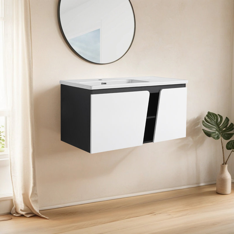 Kalice 39.62'' Single Bathroom Vanity with Ceramic Top