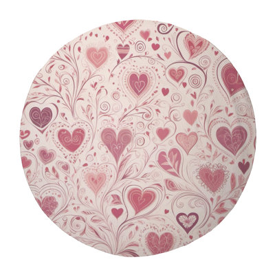 Sweet Pink Love Bursts Braided Rug