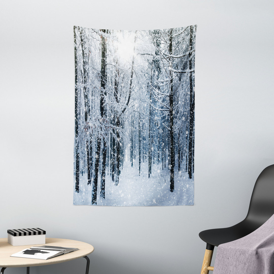 Wandbehang Schneebedeckter Wald