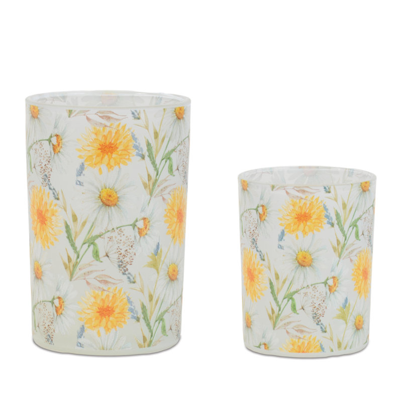 Porte-bougie à motif floral givré